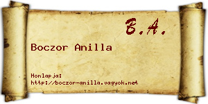 Boczor Anilla névjegykártya